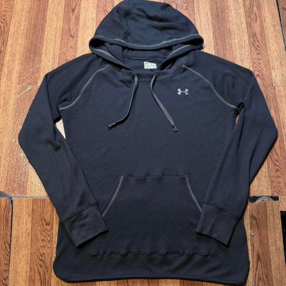 Under Armour Black Women's Thermal Tech Sportswear Running Hooded Shirt Medium